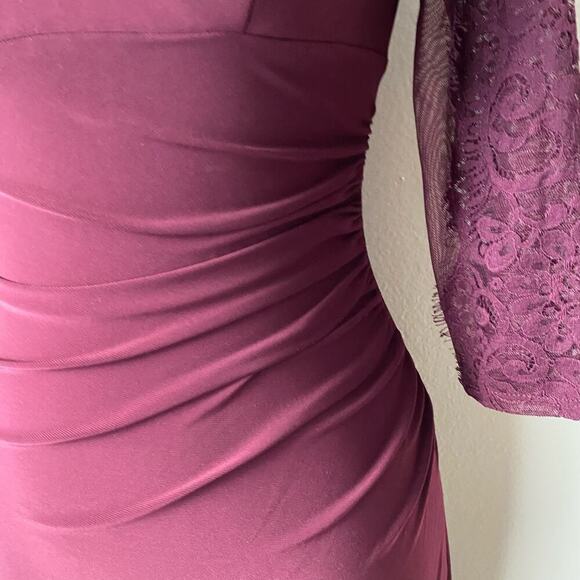 INC sz 0 bodycon sheer lace sheath knee length dress - Picture 3 of 8